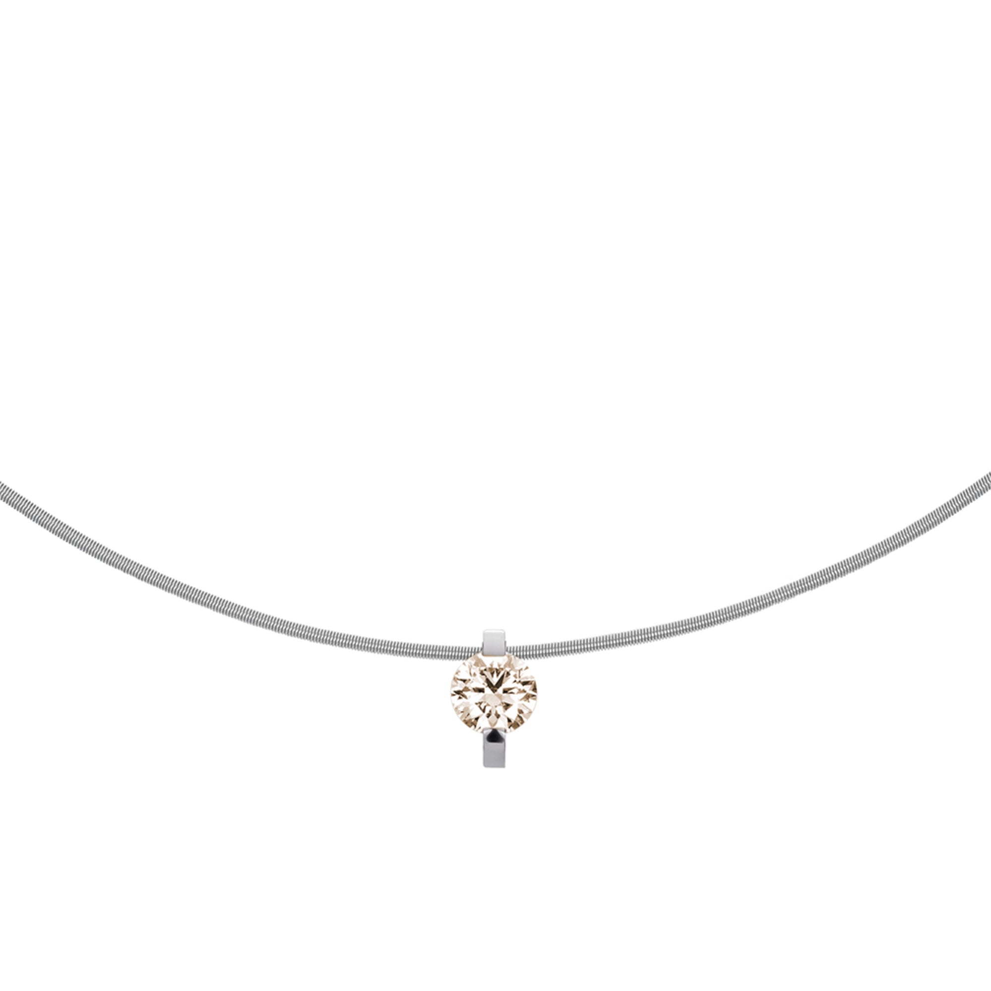 Niessing Princess Anhänger - N363960-9mm-0.7ct (7ct-cinnamon-pt) aus Platin mit Diamant