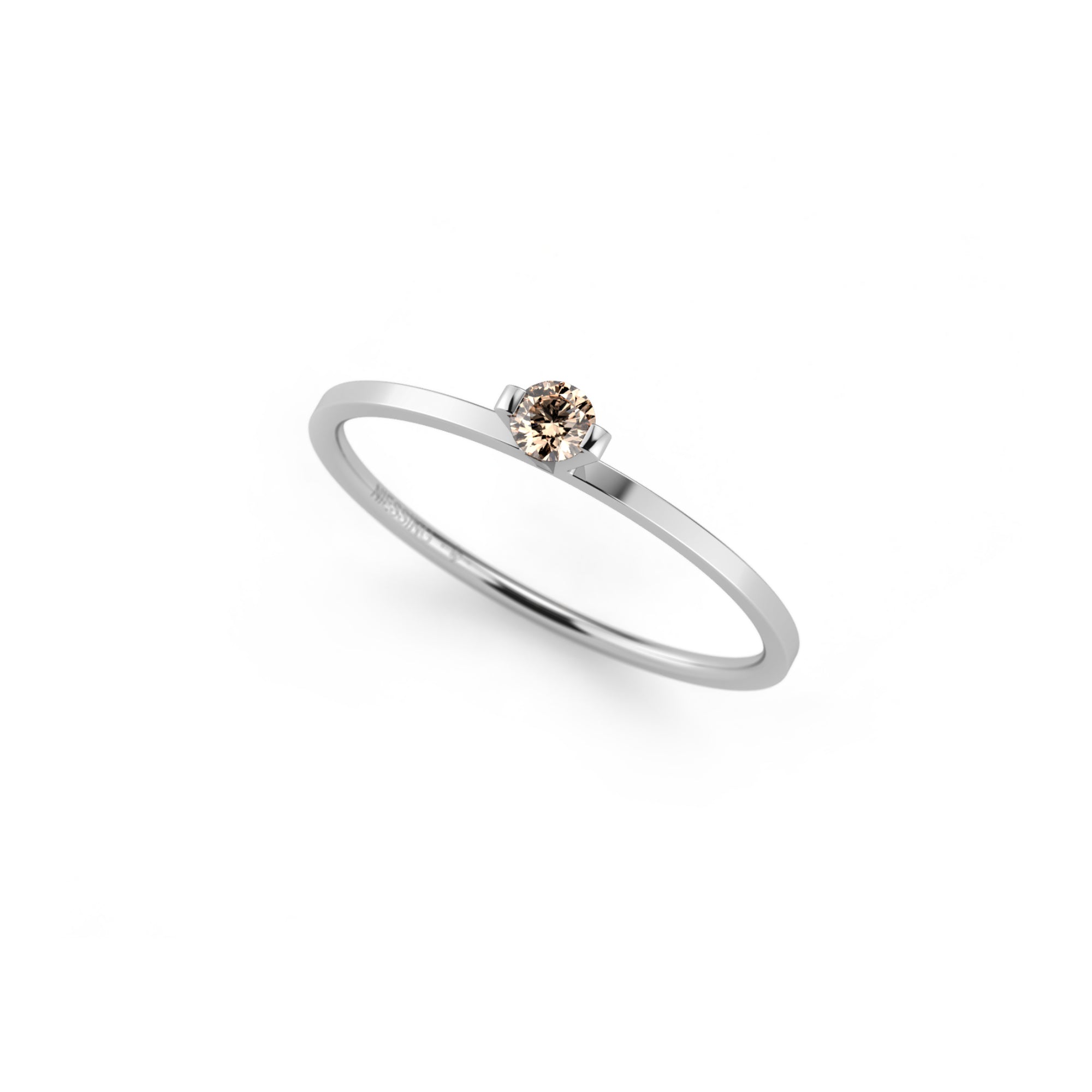 Niessing Princess Ring - N301960-0.08ct (08ct-cinnamon-gloss-pt) aus Platin mit Diamant
