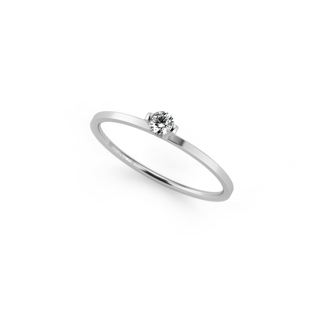 Niessing Princess Ring - N301960-0.08ct (08ct-gvs2-gloss-pt) aus Platin mit Diamant