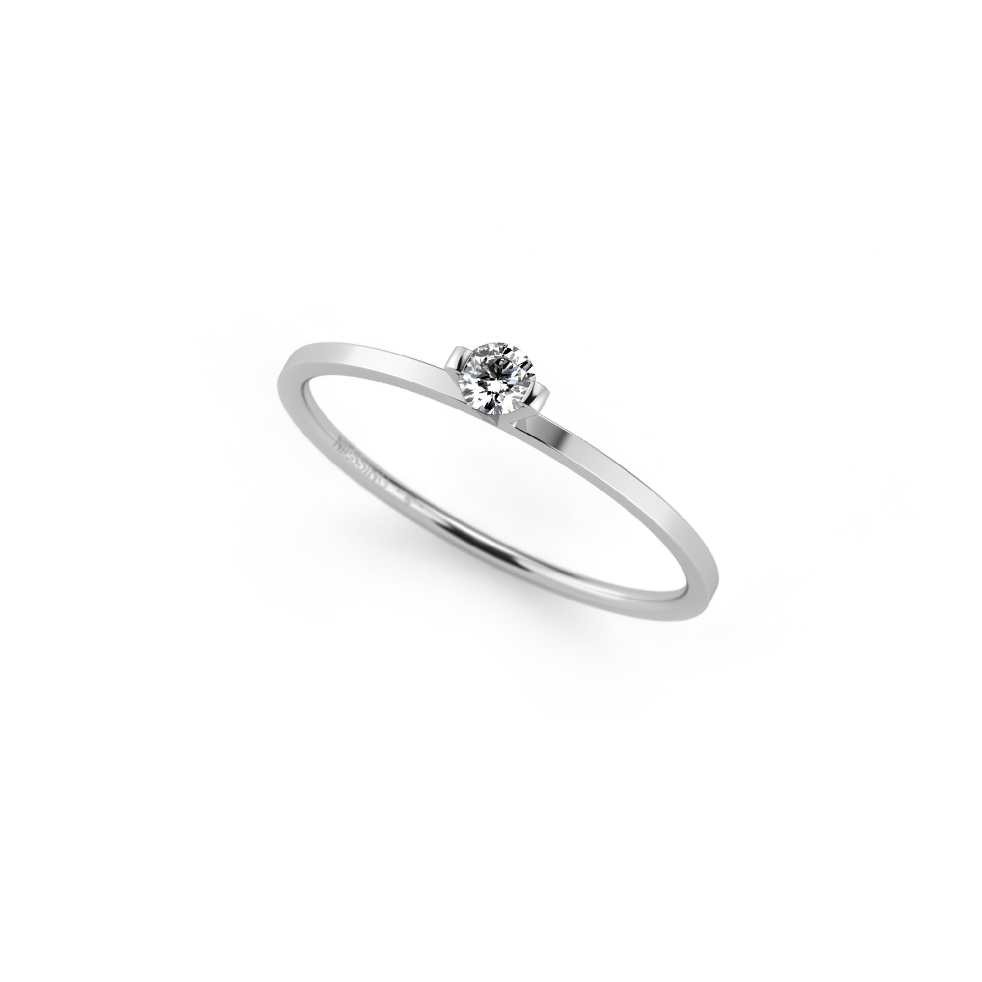 Niessing Princess Ring - N301960-0.08ct (08ct-gvs2-gloss-pt) aus Platin mit Diamant