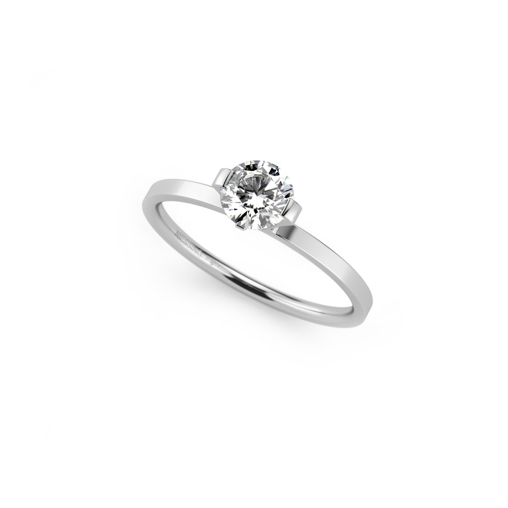 Niessing Princess Ring - N301960-0.5ct (5ct-gvs2-gloss-pt) aus Platin mit Diamant