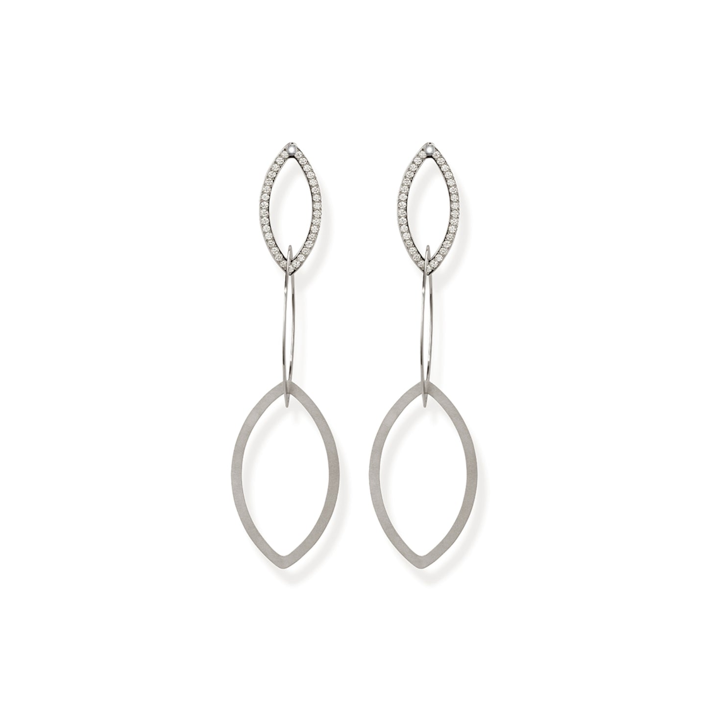 Niessing Quinta Navette Ohrhänger (N364918-80mm-fg) mit Diamant