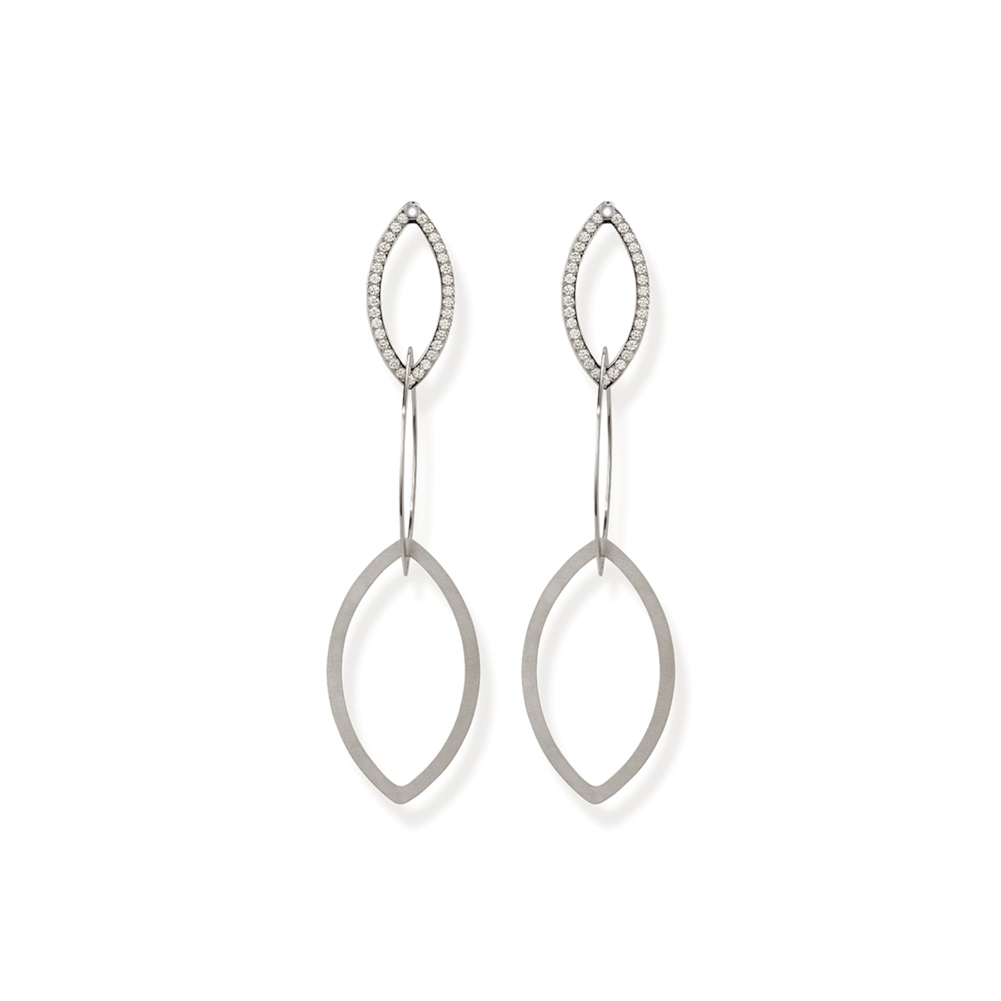 Niessing Quinta Navette Ohrhänger (N364918-80mm-fg) mit Diamant