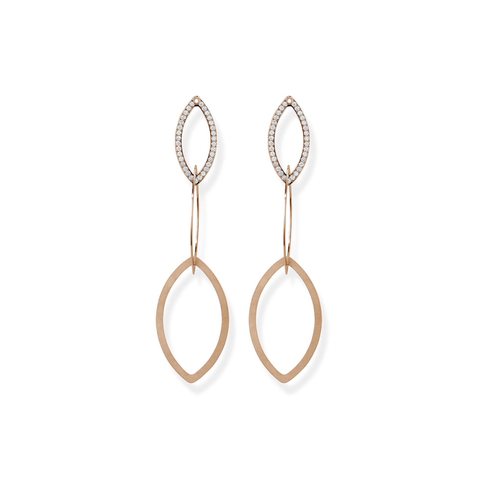 Niessing Quinta Navette Ohrhänger (N364918-80mm-rw) mit Diamant