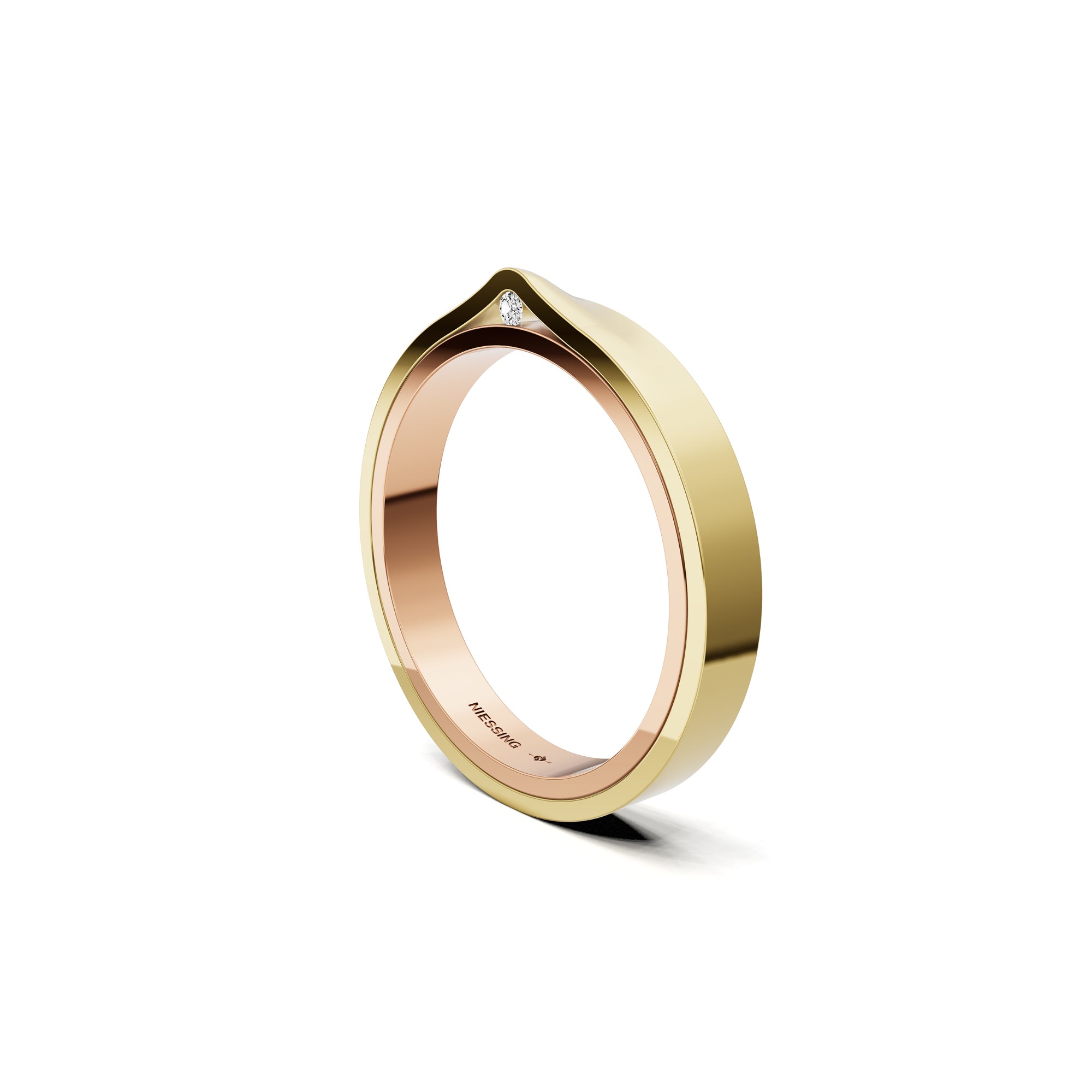 Niessing Refugium Trauring (N351536-3mm-gloss-cr-cy) mit Diamant