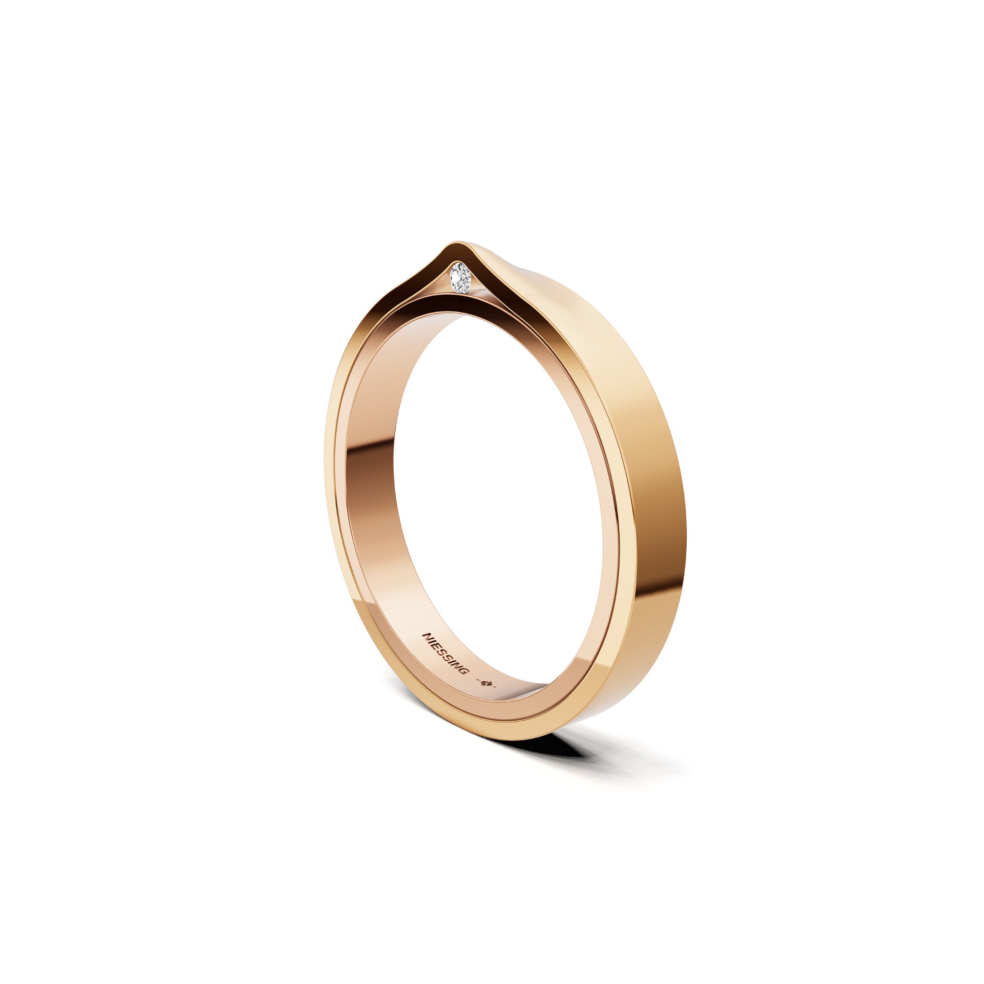 Niessing Refugium Trauring (N351536-3mm-gloss-cr-fr) mit Diamant