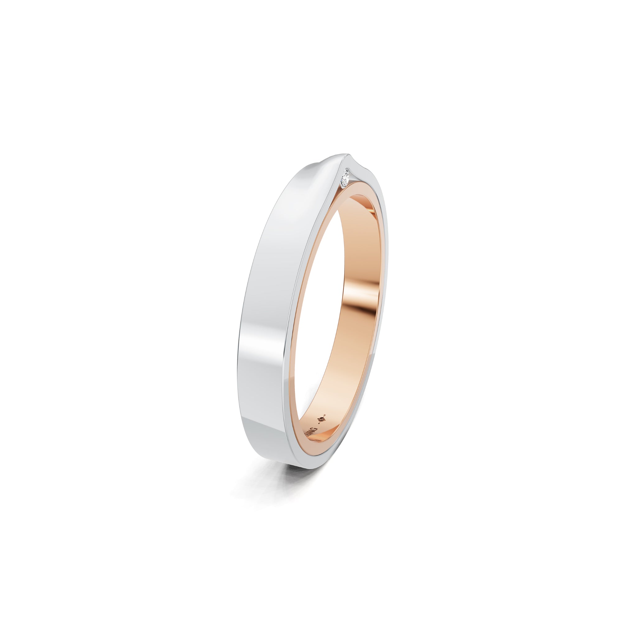 Niessing Refugium Trauring (N351536-3mm-gloss-cr-pt) aus Platin mit Diamant