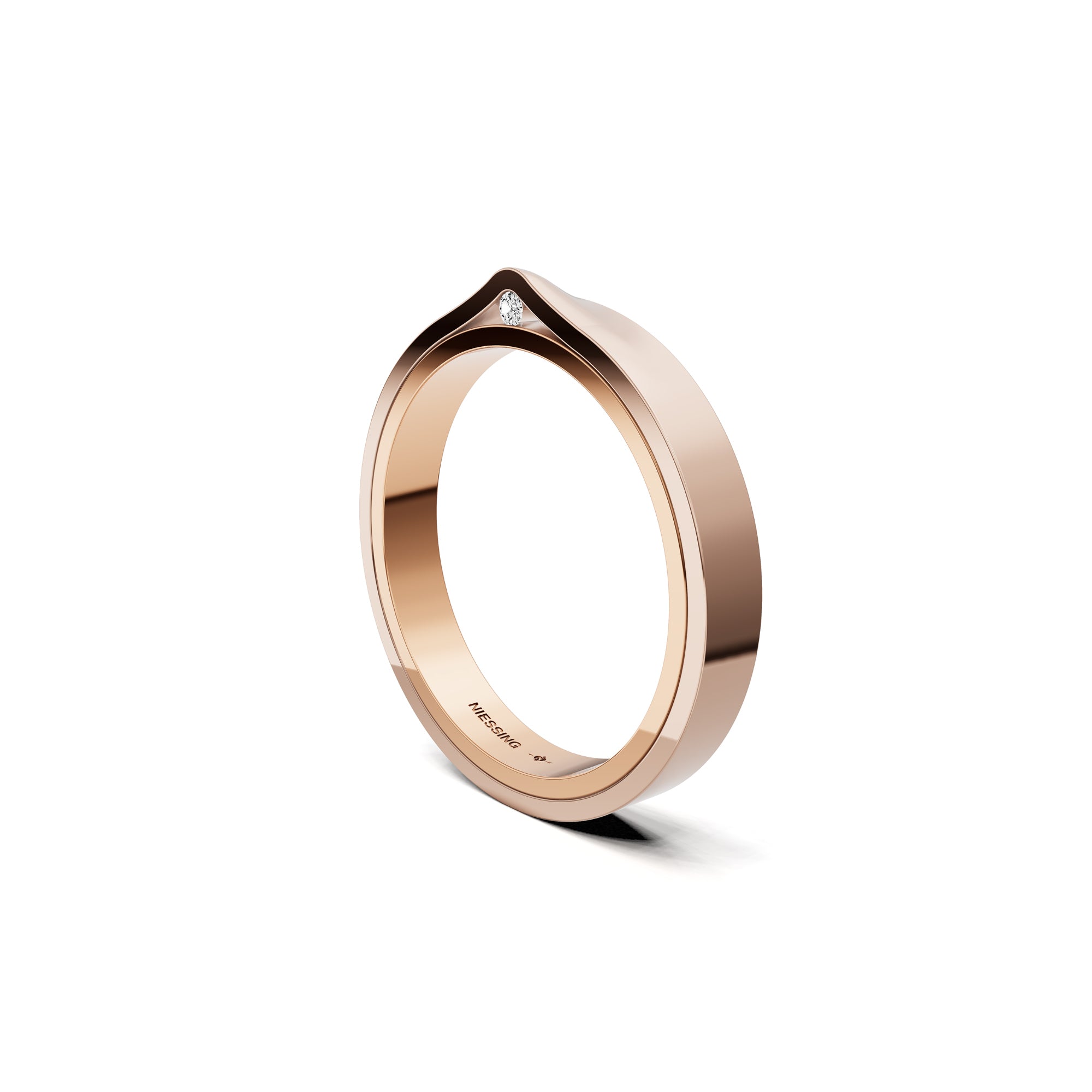 Niessing Refugium Trauring (N351536-3mm-gloss-cr-rw) mit Diamant