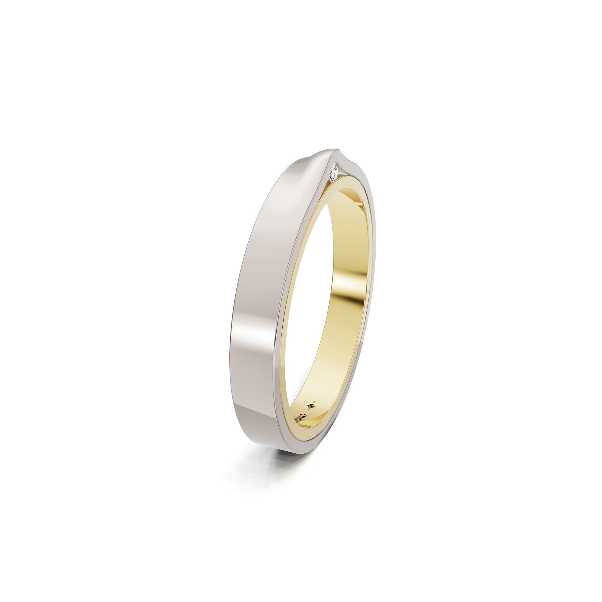 Niessing Refugium Trauring (N351536-3mm-gloss-cy-fg) mit Diamant