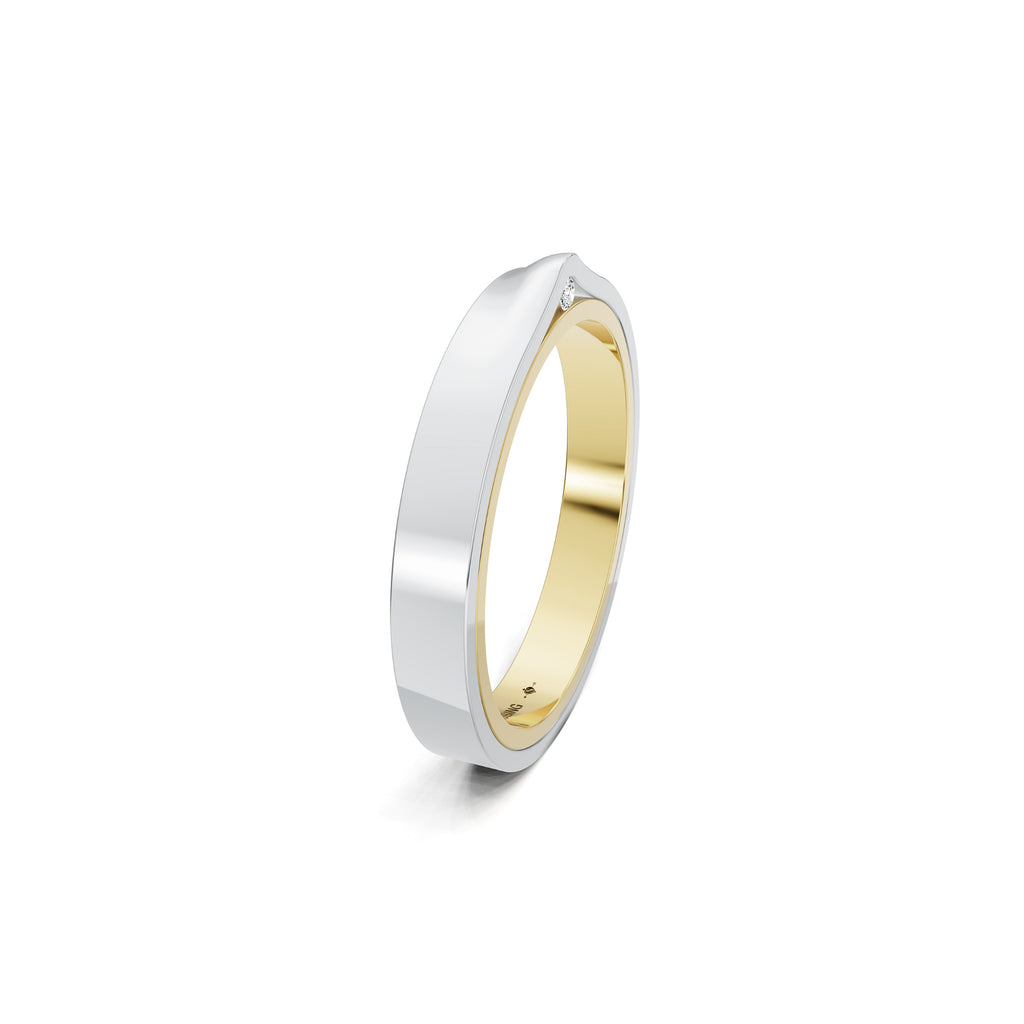 Niessing Refugium Trauring (N351536-3mm-gloss-cy-pt) aus Platin mit Diamant
