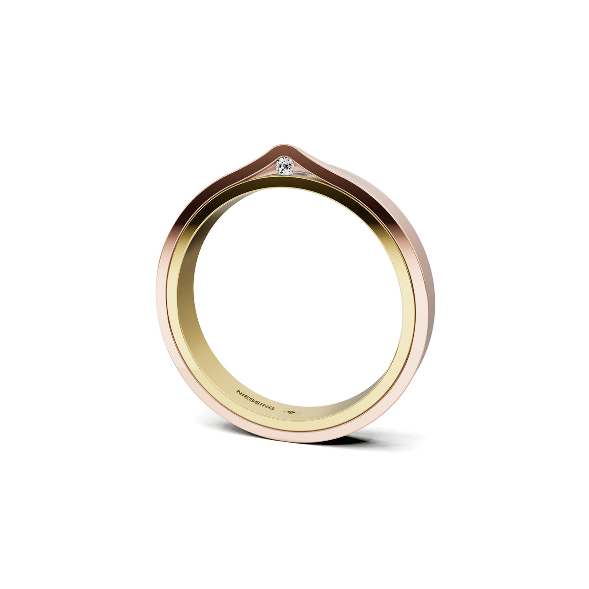 Niessing Refugium Trauring (N351536-3mm-gloss-cy-sug) mit Diamant