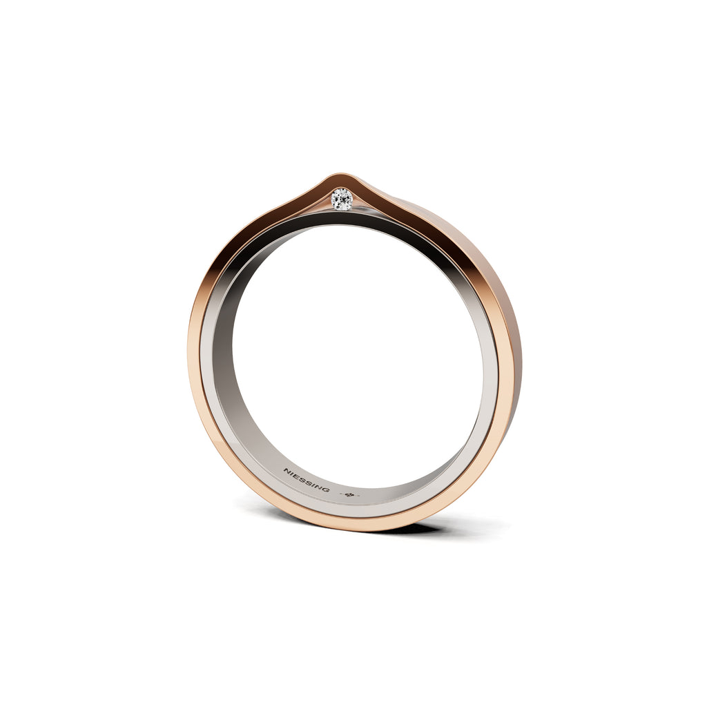 Niessing Refugium Trauring (N351536-3mm-gloss-fg-cr) mit Diamant
