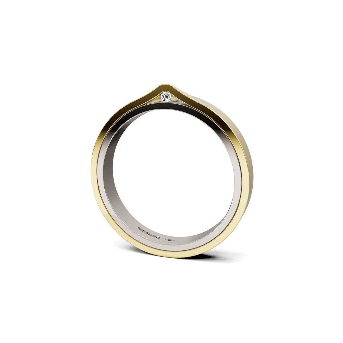 Niessing Refugium Trauring (N351536-3mm-gloss-fg-cy) mit Diamant