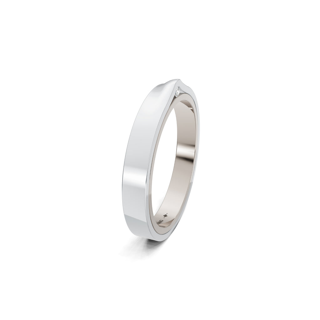 Niessing Refugium Trauring (N351536-3mm-gloss-fg-pt) aus Platin mit Diamant