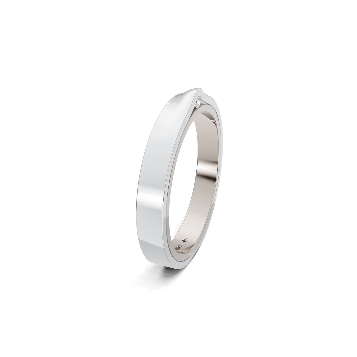 Niessing Refugium Trauring (N351536-3mm-gloss-fg-pt) aus Platin mit Diamant