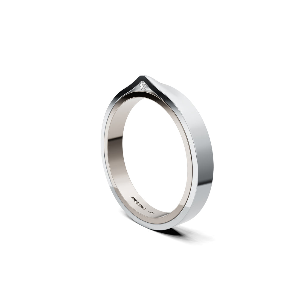 Niessing Refugium Trauring (N351536-3mm-gloss-fg-pt) aus Platin mit Diamant