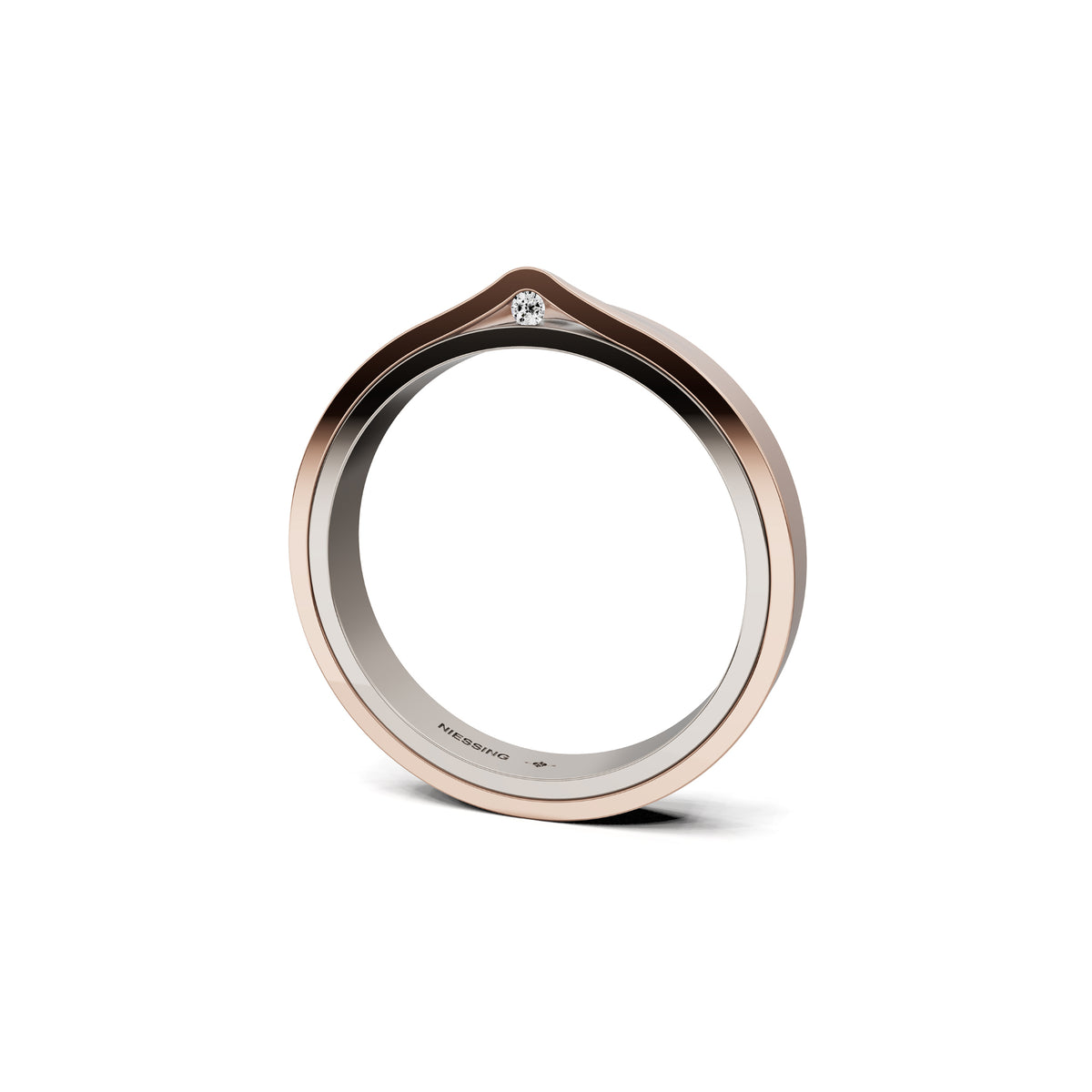 Niessing Refugium Trauring (N351536-3mm-gloss-fg-rw) mit Diamant