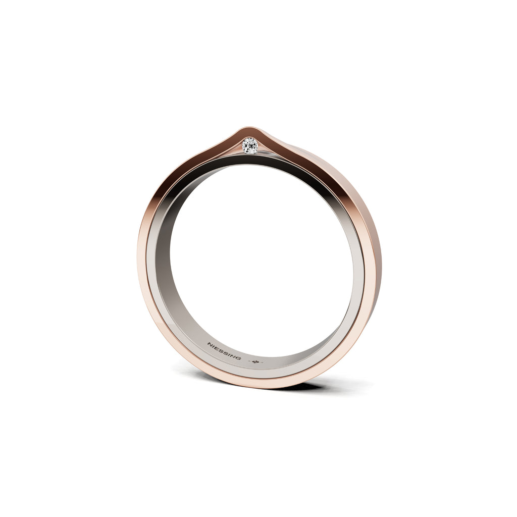 Niessing Refugium Trauring (N351536-3mm-gloss-fg-sug) mit Diamant