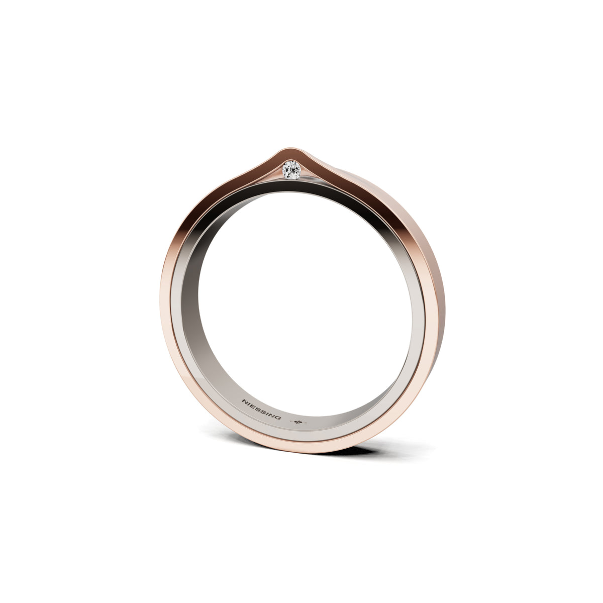 Niessing Refugium Trauring (N351536-3mm-gloss-fg-sug) mit Diamant