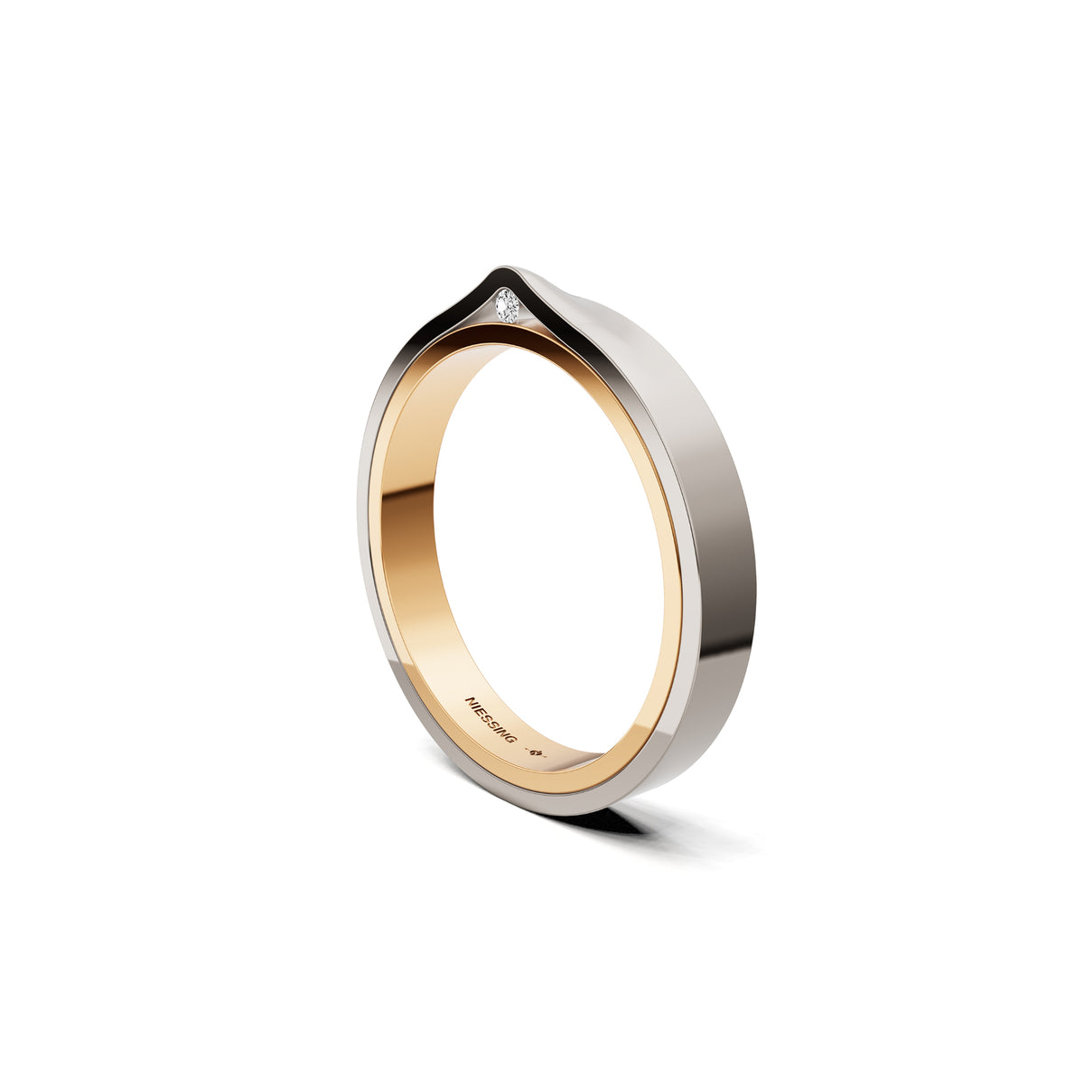 Niessing Refugium Trauring (N351536-3mm-gloss-fr-fg) mit Diamant