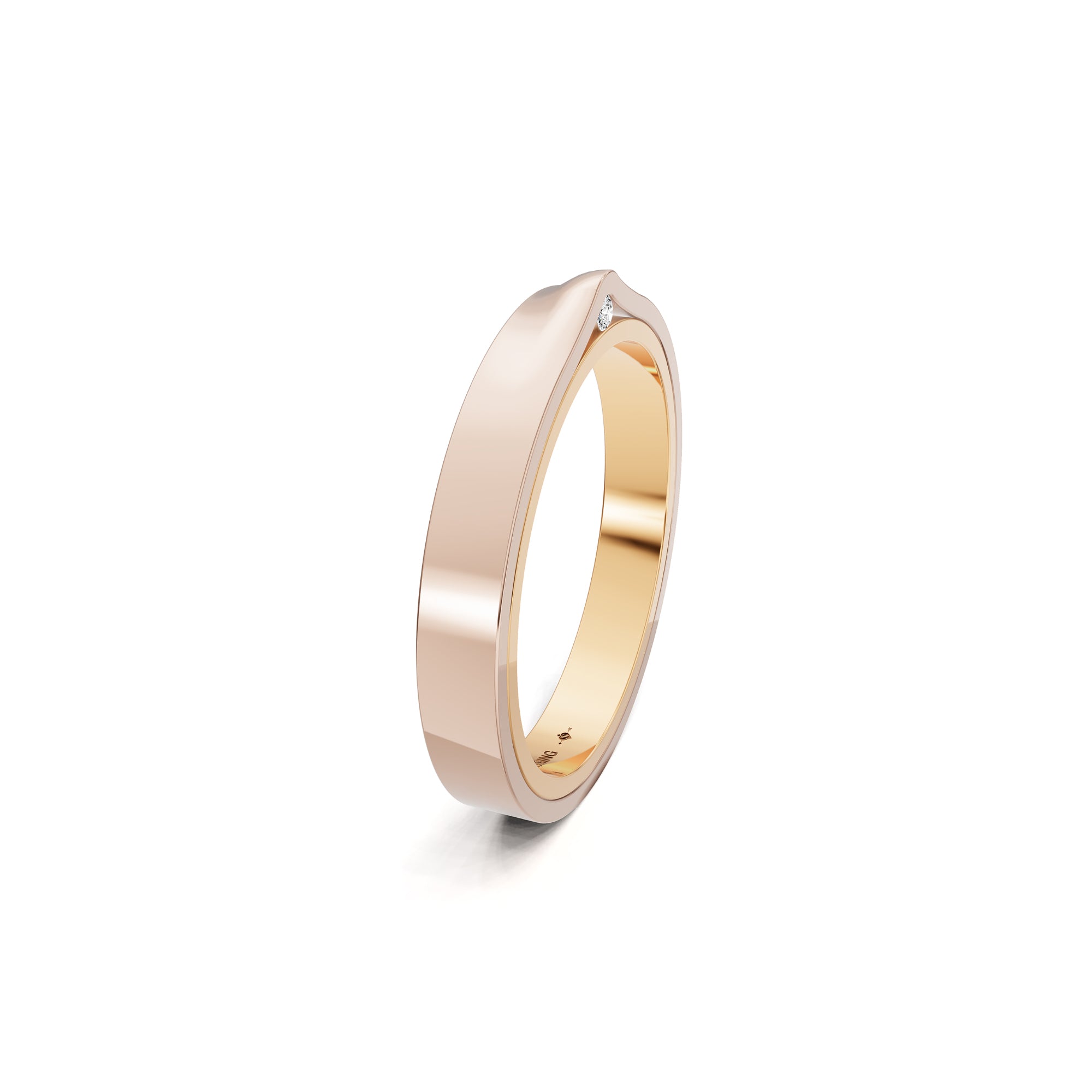 Niessing Refugium Trauring (N351536-3mm-gloss-fr-rw) mit Diamant