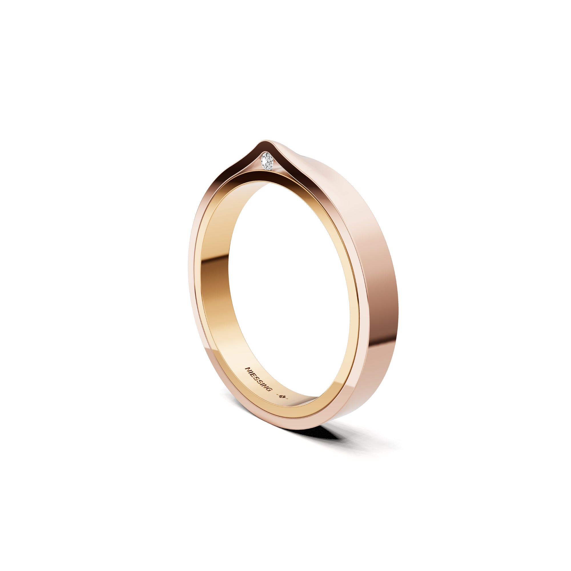 Niessing Refugium Trauring (N351536-3mm-gloss-fr-sug) mit Diamant
