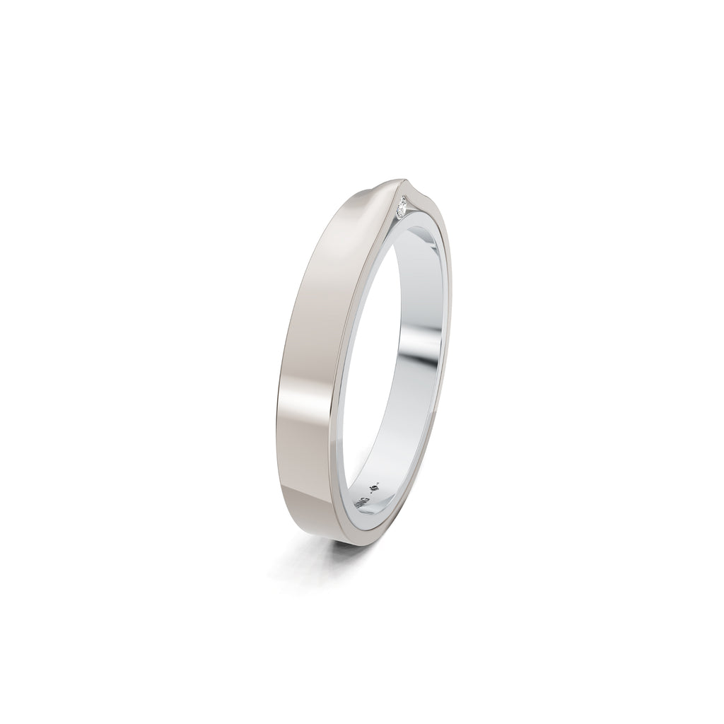 Niessing Refugium Trauring (N351536-3mm-gloss-pt-fg) aus Platin mit Diamant