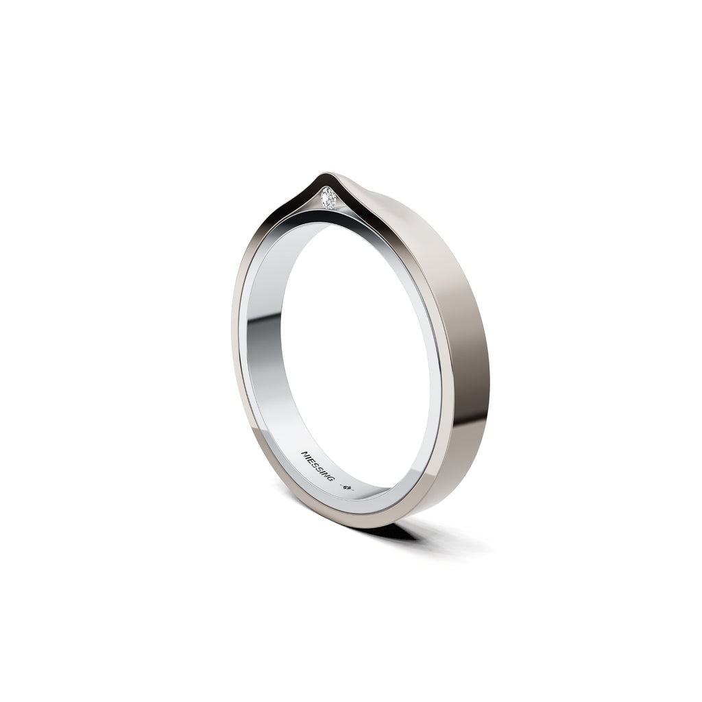 Niessing Refugium Trauring (N351536-3mm-gloss-pt-fg) aus Platin mit Diamant