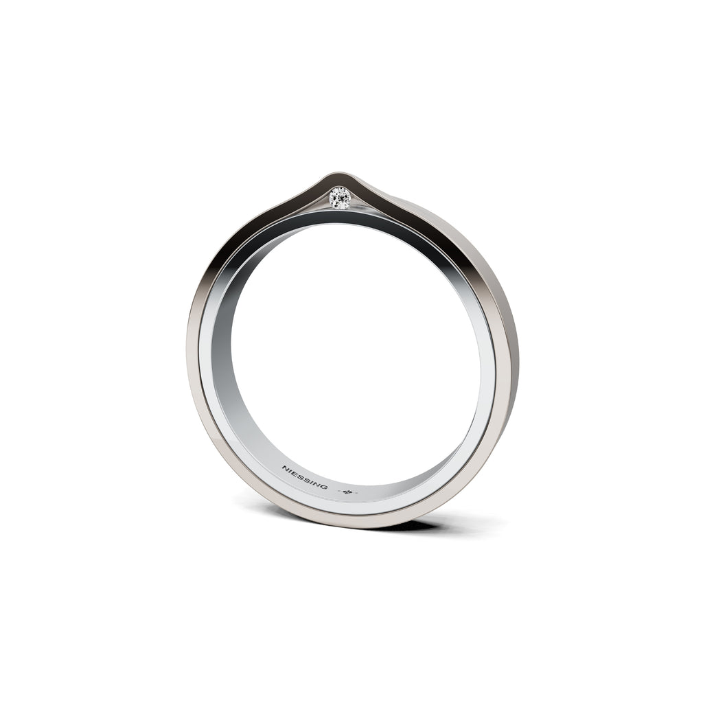 Niessing Refugium Trauring (N351536-3mm-gloss-pt-fg) aus Platin mit Diamant