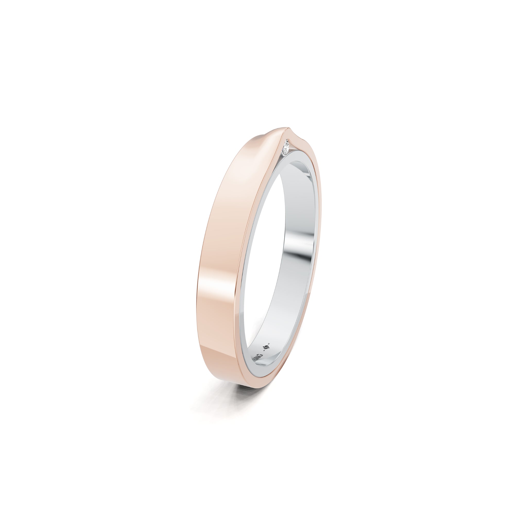 Niessing Refugium Trauring (N351536-3mm-gloss-pt-sug) aus Platin mit Diamant