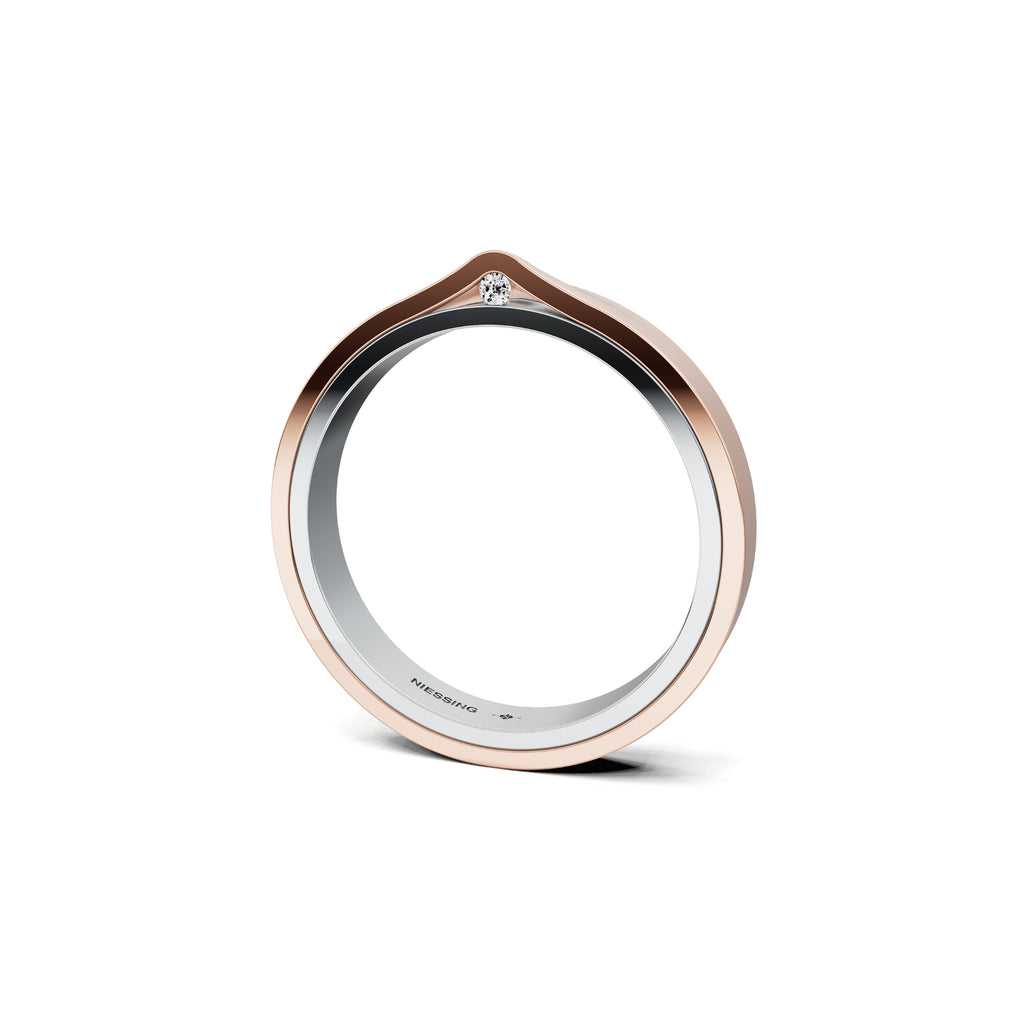 Niessing Refugium Trauring (N351536-3mm-gloss-pt-sug) aus Platin mit Diamant