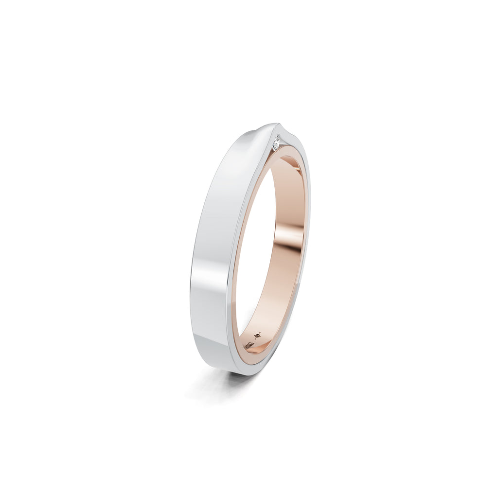Niessing Refugium Trauring (N351536-3mm-gloss-rw-pt) aus Platin mit Diamant