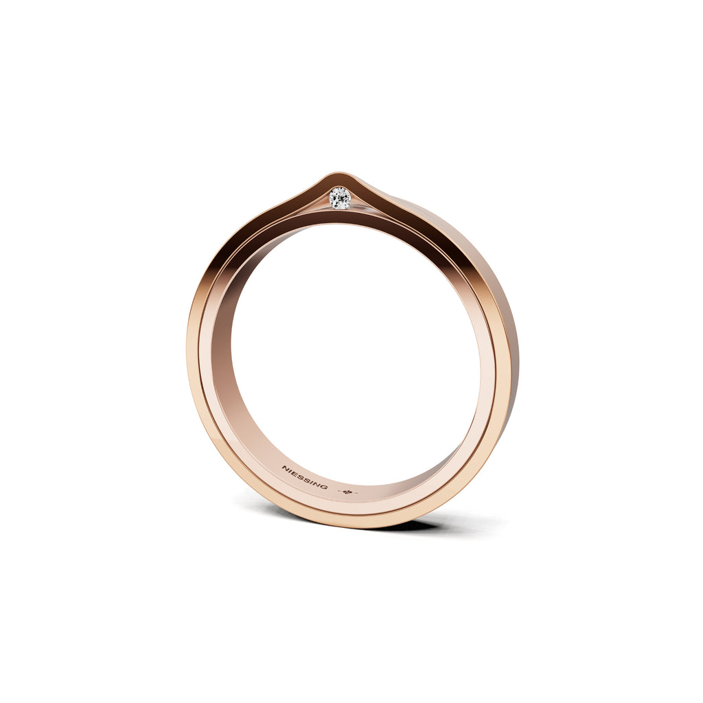 Niessing Refugium Trauring (N351536-3mm-gloss-sug-cr) mit Diamant