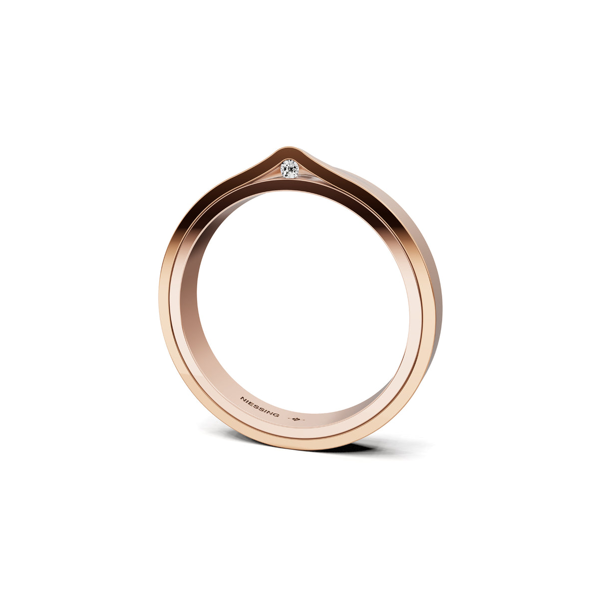 Niessing Refugium Trauring (N351536-3mm-gloss-sug-cr) mit Diamant