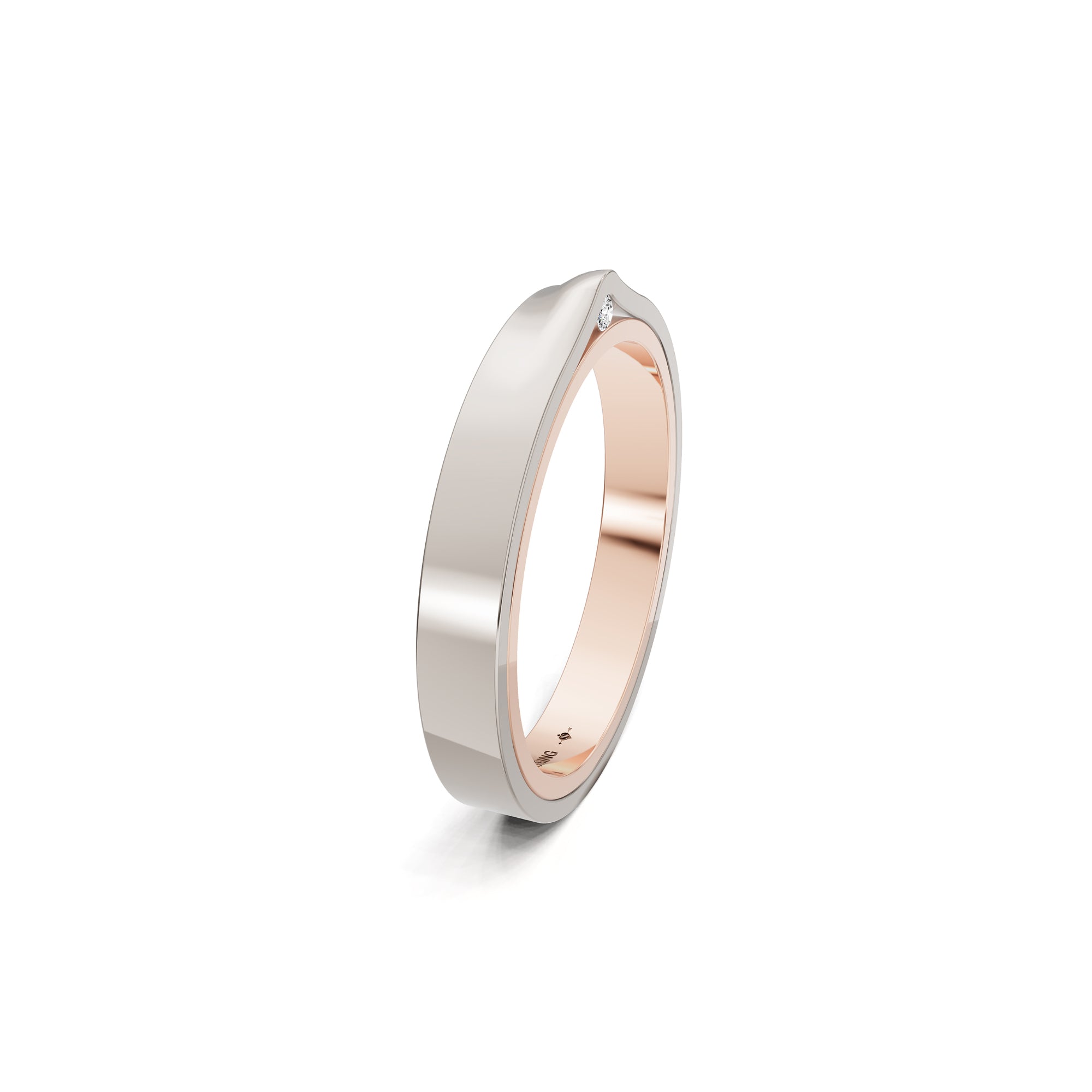 Niessing Refugium Trauring (N351536-3mm-gloss-sug-fg) mit Diamant