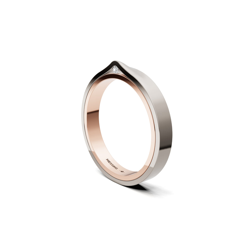 Niessing Refugium Trauring (N351536-3mm-gloss-sug-fg) mit Diamant