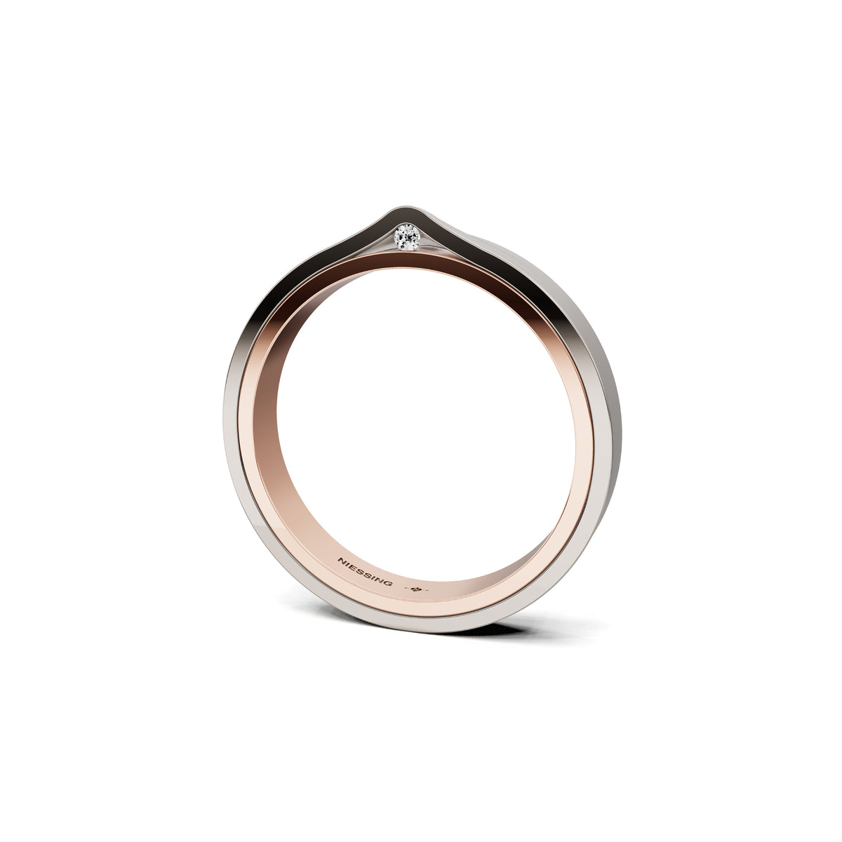 Niessing Refugium Trauring (N351536-3mm-gloss-sug-fg) mit Diamant
