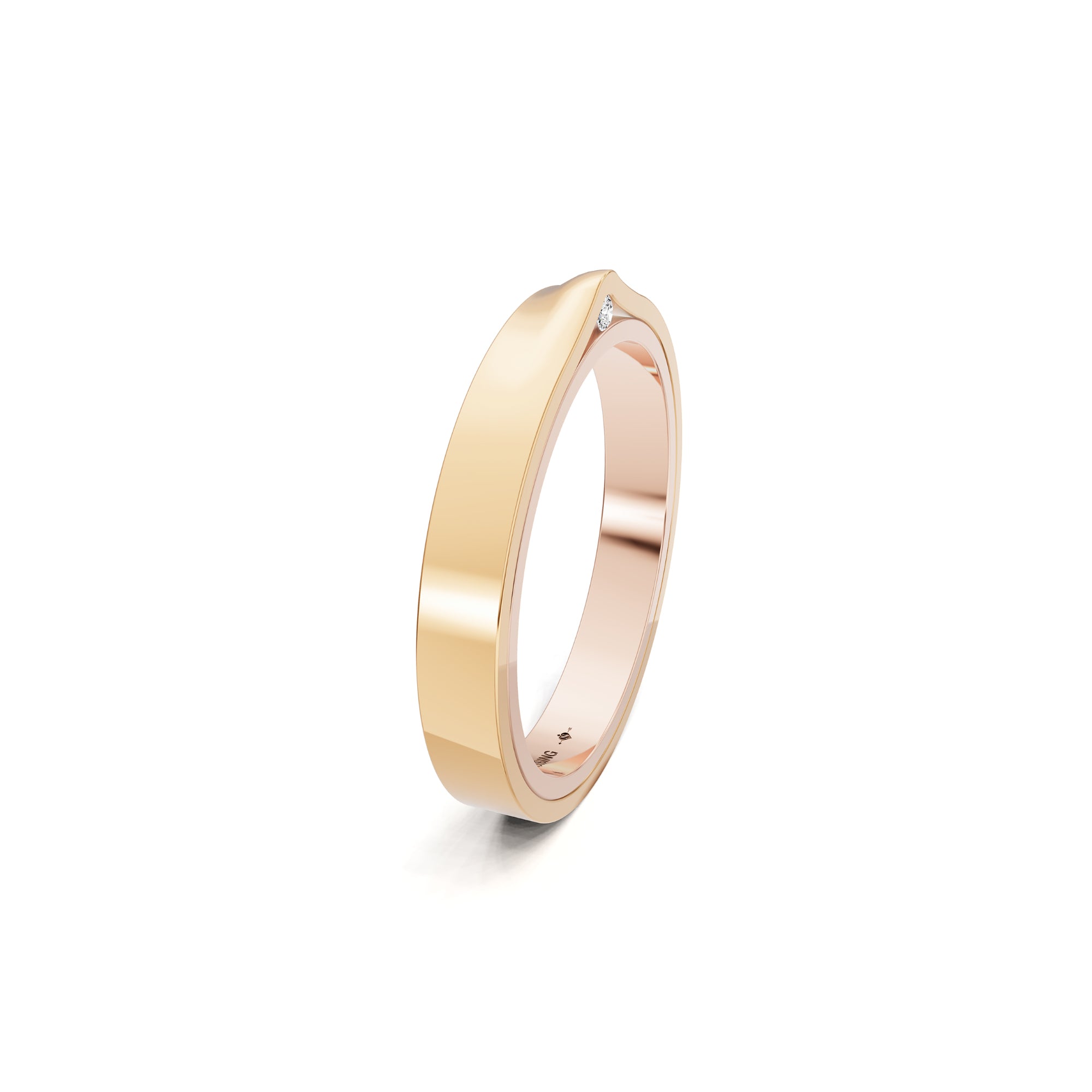 Niessing Refugium Trauring (N351536-3mm-gloss-sug-fr) mit Diamant