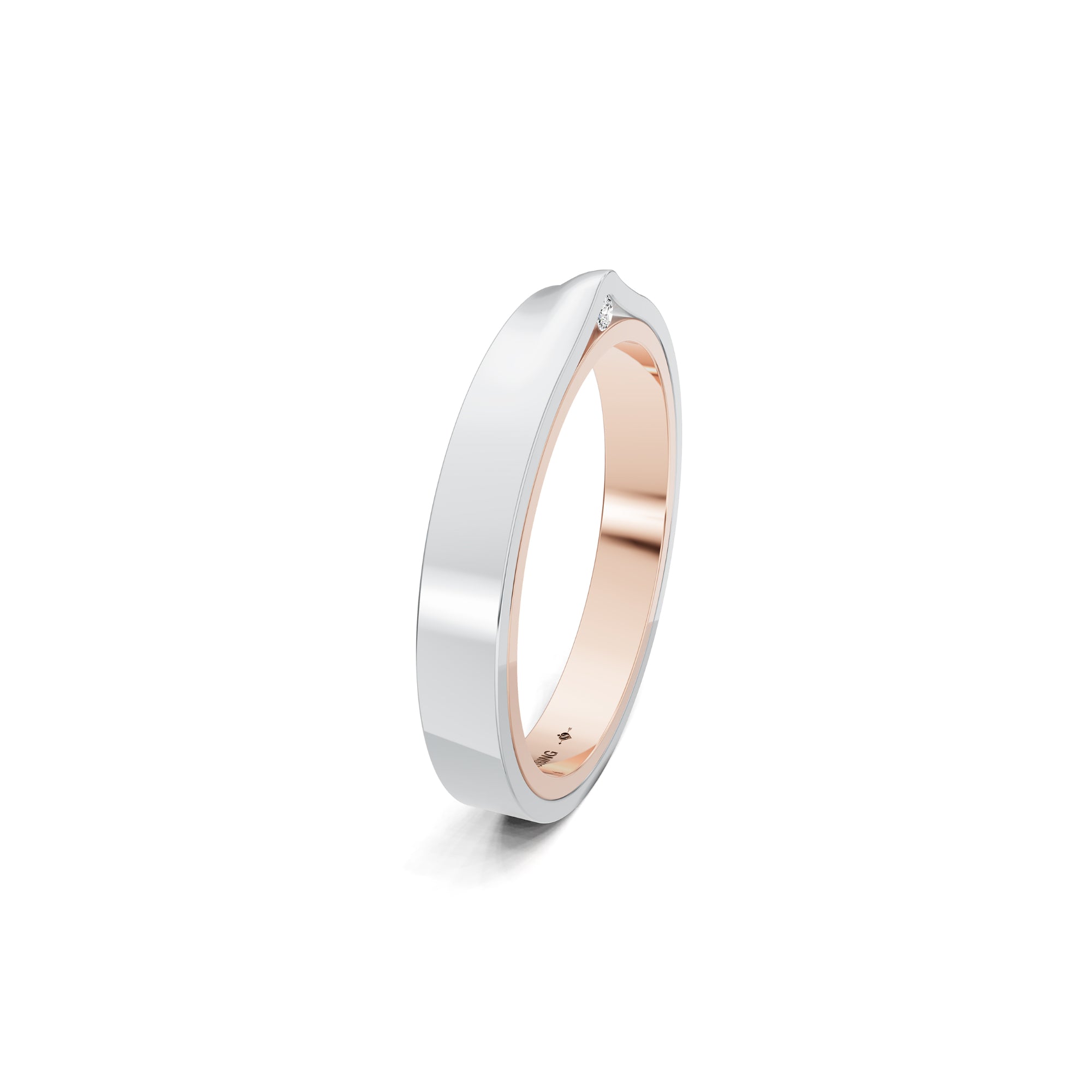 Niessing Refugium Trauring (N351536-3mm-gloss-sug-pt) aus Platin mit Diamant