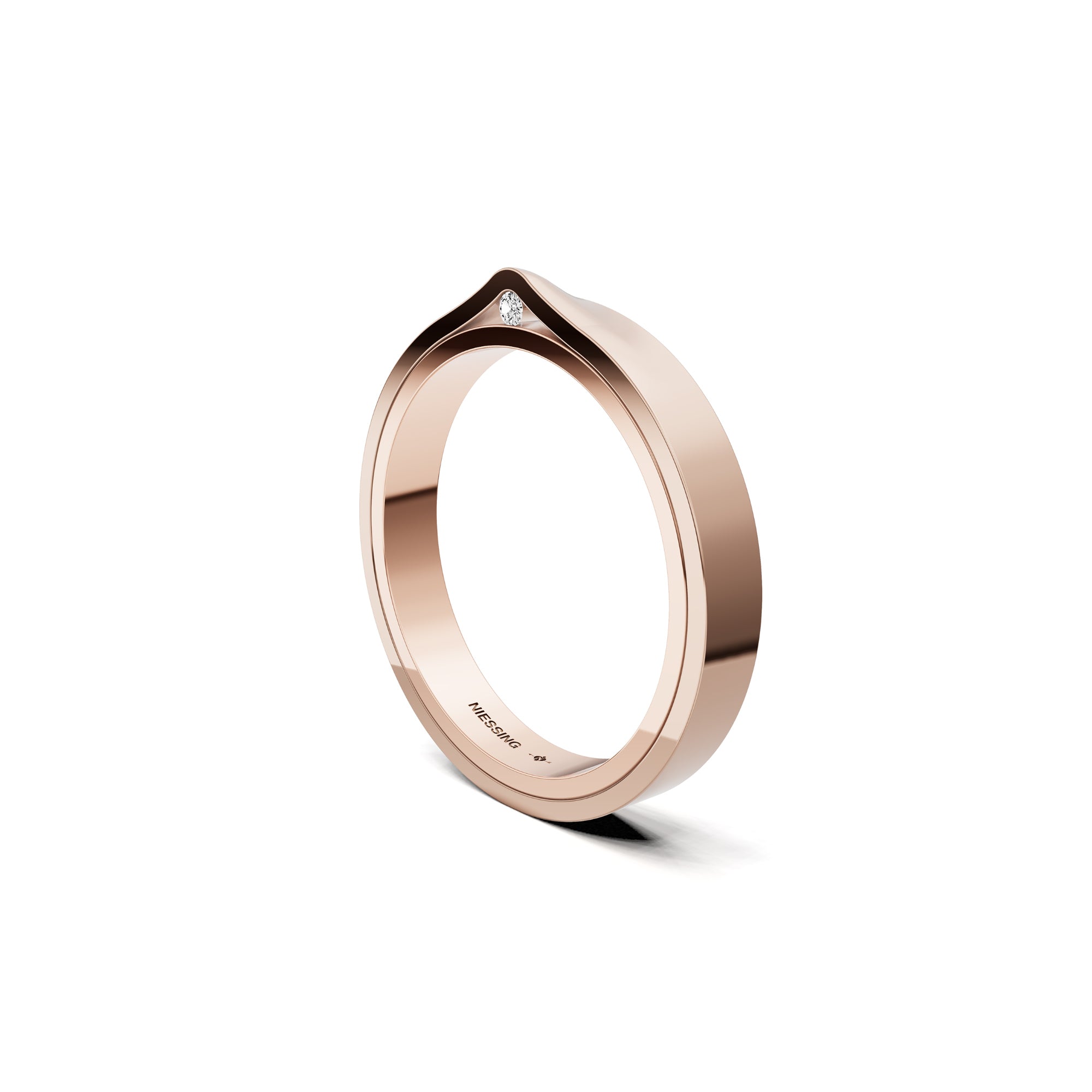 Niessing Refugium Trauring (N351536-3mm-gloss-sug-rw) mit Diamant