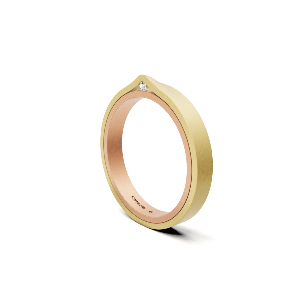 Niessing Refugium Trauring (N351536-3mm-nature-cr-cy) mit Diamant
