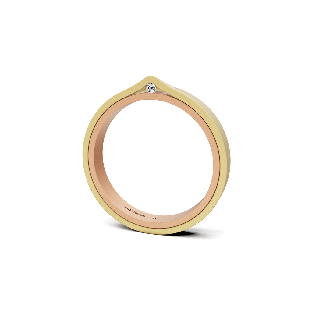 Niessing Refugium Trauring (N351536-3mm-nature-cr-cy) mit Diamant