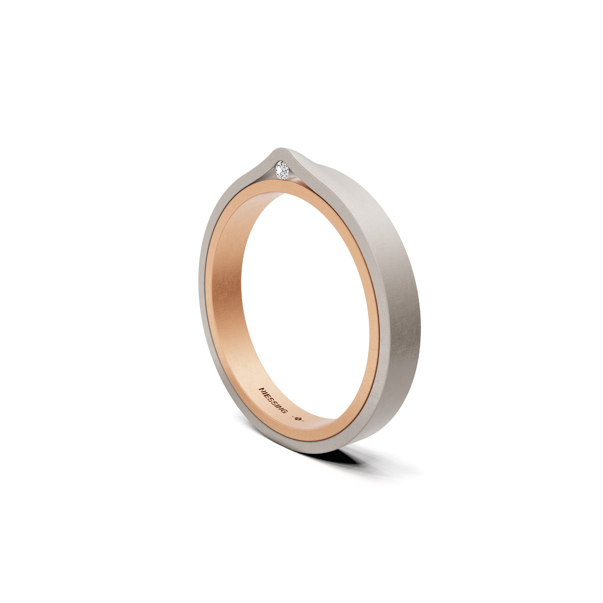 Niessing Refugium Trauring (N351536-3mm-nature-cr-fg) mit Diamant