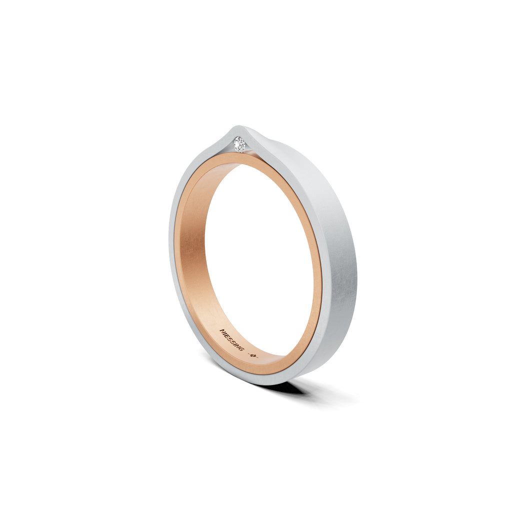 Niessing Refugium Trauring (N351536-3mm-nature-cr-pt) aus Platin mit Diamant