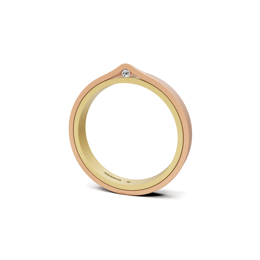 Niessing Refugium Trauring (N351536-3mm-nature-cy-cr) mit Diamant