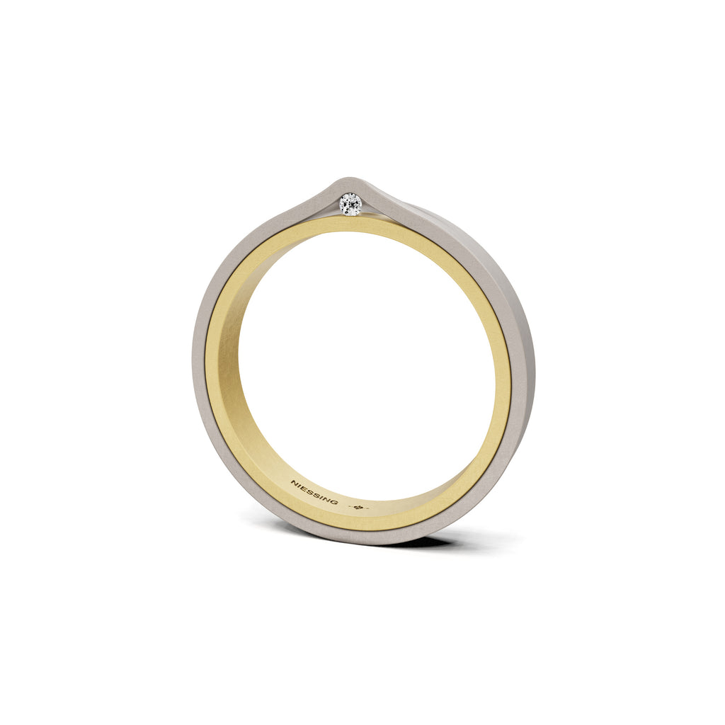 Niessing Refugium Trauring (N351536-3mm-nature-cy-fg) mit Diamant