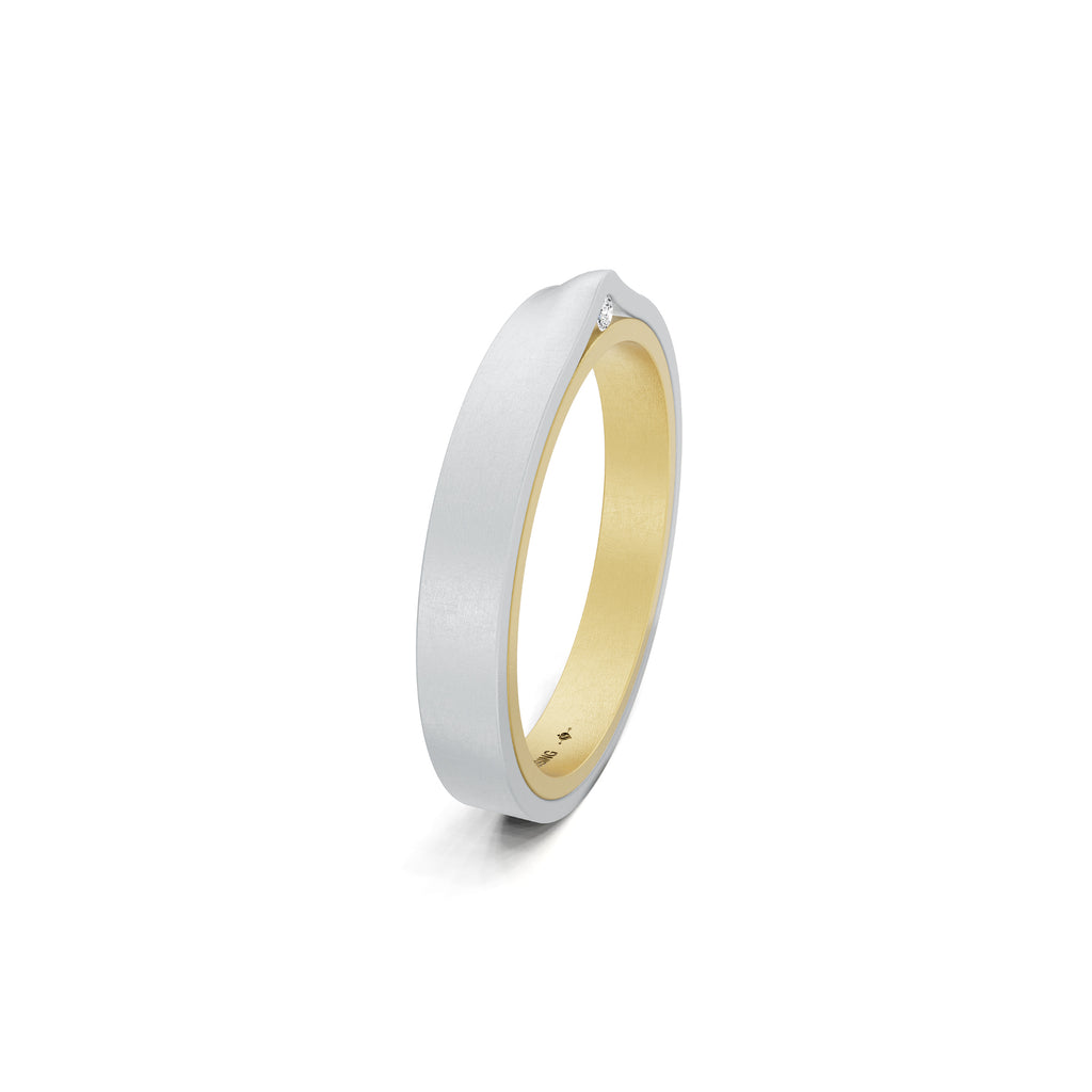 Niessing Refugium Trauring (N351536-3mm-nature-cy-pt) aus Platin mit Diamant