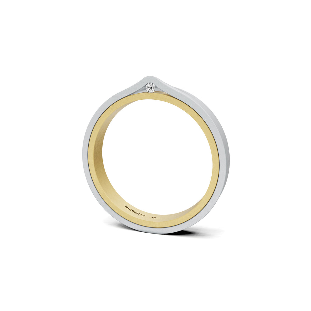 Niessing Refugium Trauring (N351536-3mm-nature-cy-pt) aus Platin mit Diamant