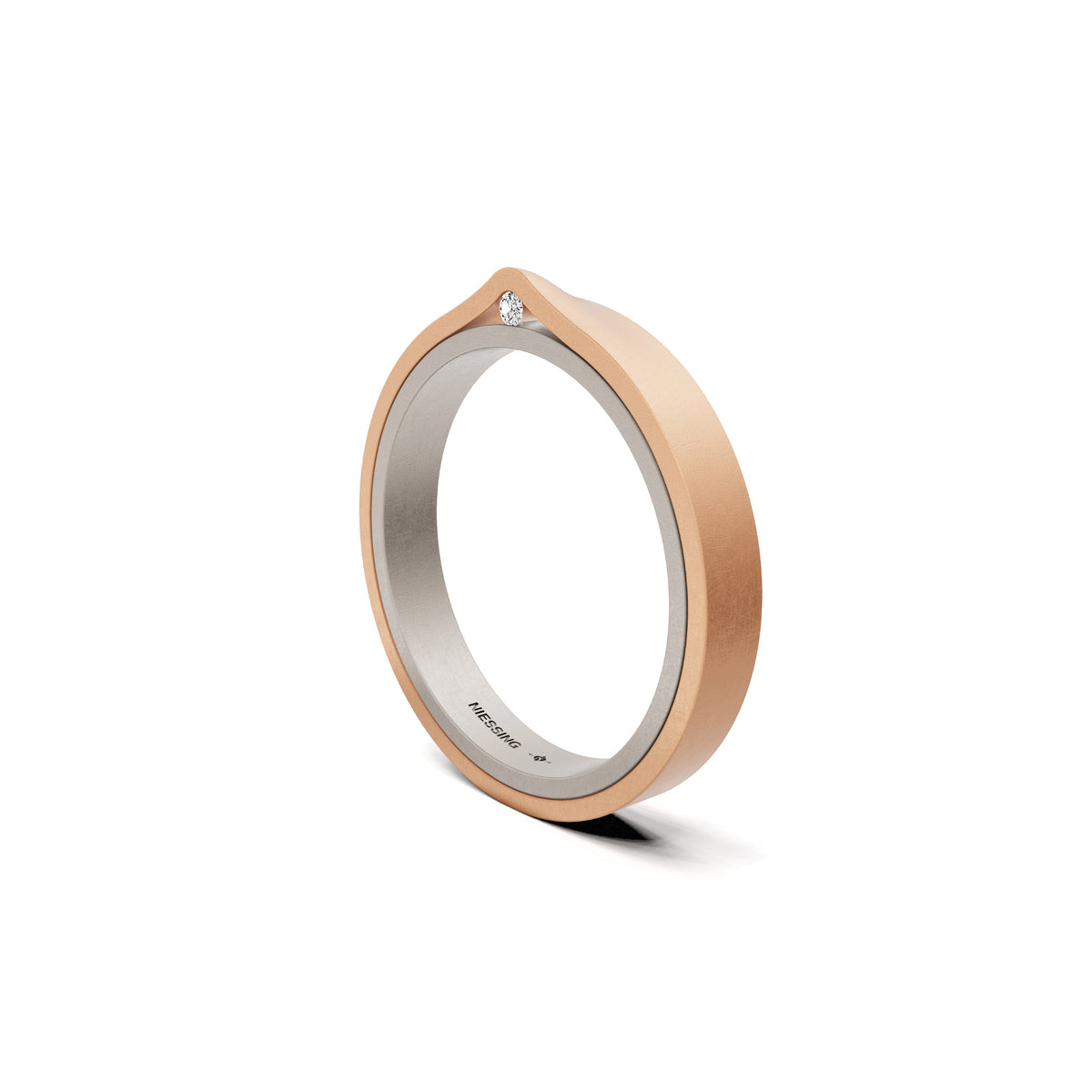 Niessing Refugium Trauring (N351536-3mm-nature-fg-cr) mit Diamant