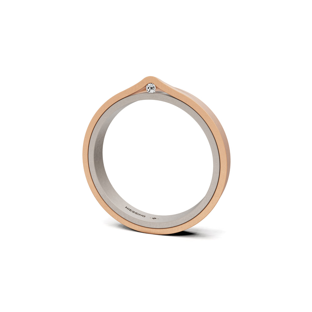 Niessing Refugium Trauring (N351536-3mm-nature-fg-cr) mit Diamant